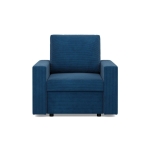 Fotel wypoczynkowy, prosty, BLOM, sztruks, 83x92x92 cm, granatowy
