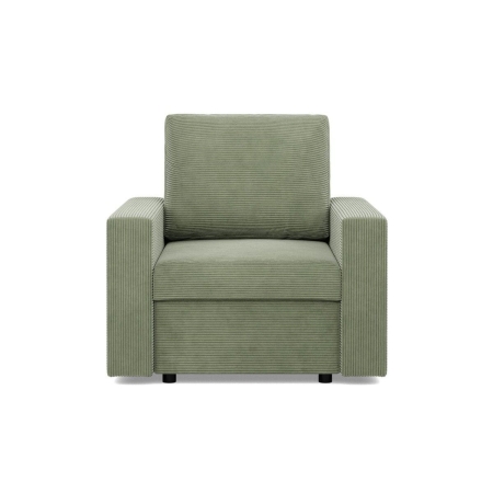 Fotel wypoczynkowy, prosty, BLOM, sztruks, 83x92x92 cm, oliwkowy