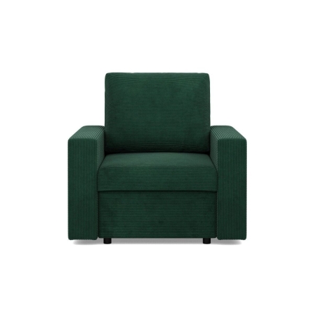 Fotel wypoczynkowy, prosty, BLOM, sztruks, 83x92x92 cm, butelkowa zieleń