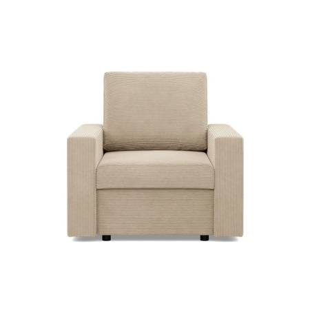 Fotel wypoczynkowy, prosty, BLOM, sztruks, 83x92x92 cm, beżowy