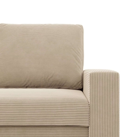 Fotel wypoczynkowy, prosty, BLOM, sztruks, 83x92x92 cm, beżowy