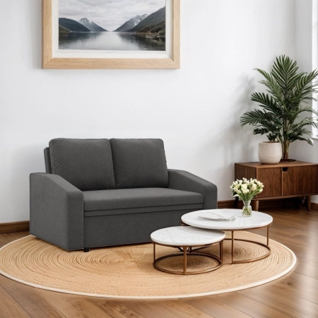 Sofa z funkcją spania, BLOM, Mikrofaza, 148x87x90 cm, szary