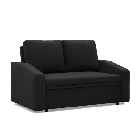Sofa z funkcją spania, BLOM, Mikrofaza, 148x87x90 cm, czarny