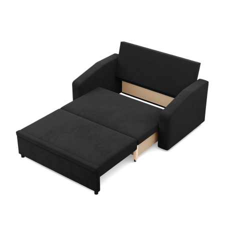 Sofa z funkcją spania, BLOM, Mikrofaza, 148x87x90 cm, czarny