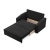 Sofa z funkcją spania, BLOM, Mikrofaza, 148x87x90 cm, czarny