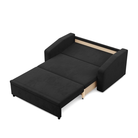 Sofa z funkcją spania, BLOM, Mikrofaza, 148x87x90 cm, czarny