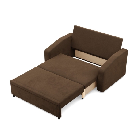 Sofa z funkcją spania, BLOM, Mikrofaza, 148x87x90 cm, brązowy