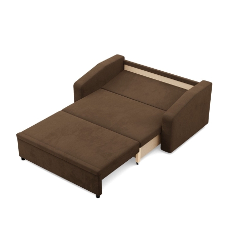 Sofa z funkcją spania, BLOM, Mikrofaza, 148x87x90 cm, brązowy