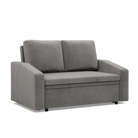 Sofa z funkcją spania, BLOM, velvet, 148x87x90 cm, jasny szary