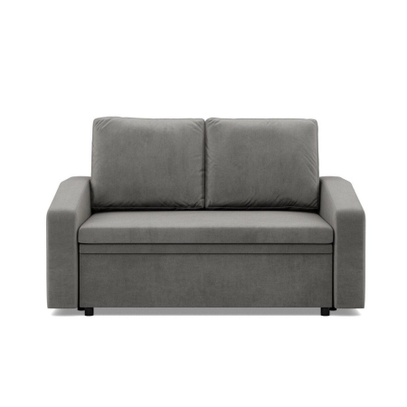 Sofa z funkcją spania, BLOM, velvet, 148x87x90 cm, jasny szary