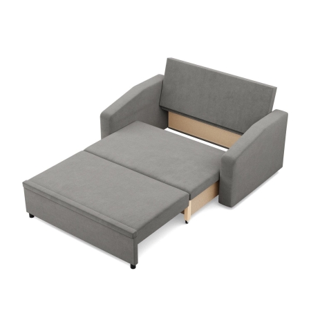 Sofa z funkcją spania, BLOM, velvet, 148x87x90 cm, jasny szary