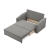 Sofa z funkcją spania, BLOM, velvet, 148x87x90 cm, jasny szary