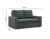 Sofa z funkcją spania, BLOM, velvet, 148x87x90 cm, jasny szary