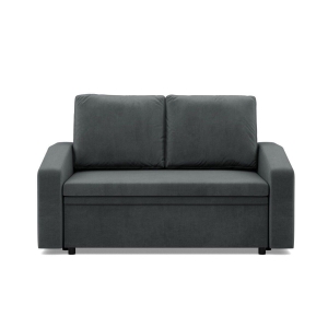 Sofa z funkcją spania, BLOM, velvet, 148x87x90 cm, ciemny szary