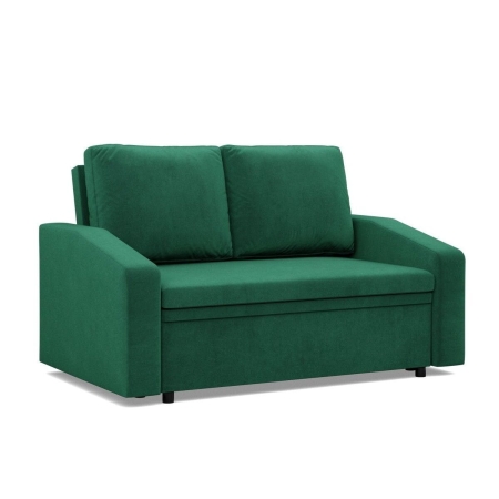 Sofa z funkcją spania, BLOM, velvet, 148x87x90 cm, butelkowa zieleń