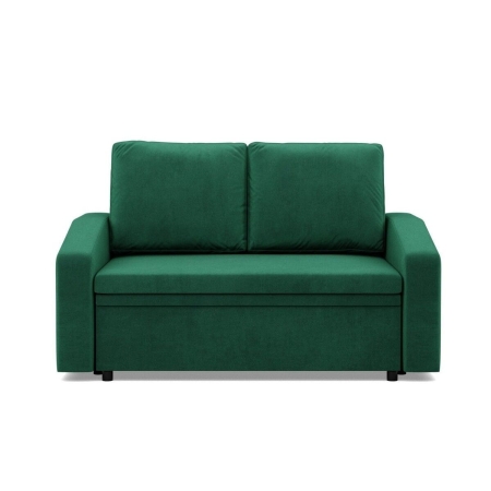 Sofa z funkcją spania, BLOM, velvet, 148x87x90 cm, butelkowa zieleń