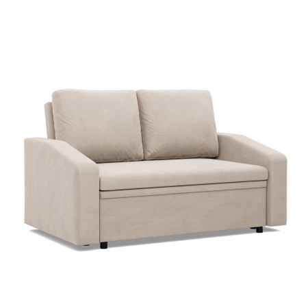 Sofa z funkcją spania, BLOM, velvet, 148x87x90 cm, beżowy