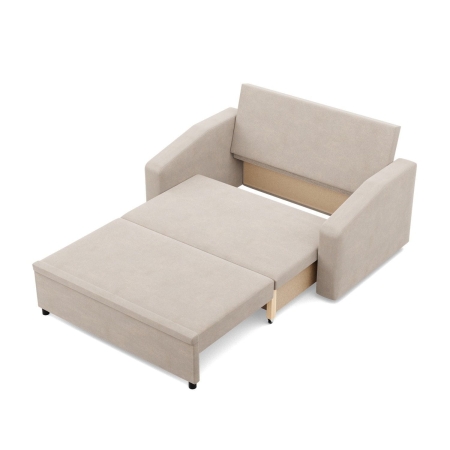 Sofa z funkcją spania, BLOM, velvet, 148x87x90 cm, beżowy