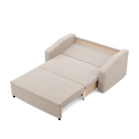 Sofa z funkcją spania, BLOM, velvet, 148x87x90 cm, beżowy