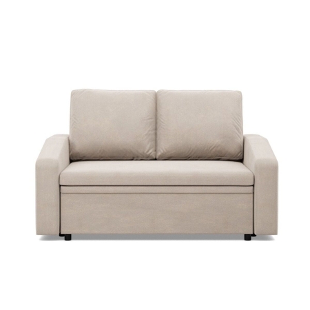 Sofa z funkcją spania, BLOM, velvet, 148x87x90 cm, beżowy