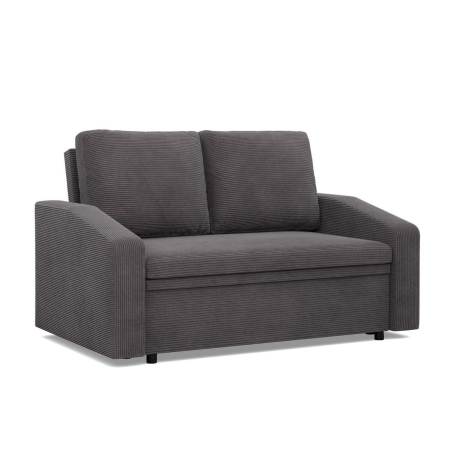 Sofa z funkcją spania, BLOM, sztruks, 148x87x90 cm, ciemny szary