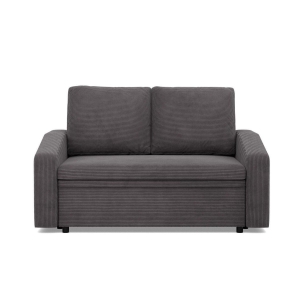 Sofa z funkcją spania, BLOM, sztruks, 148x87x90 cm, ciemny szary