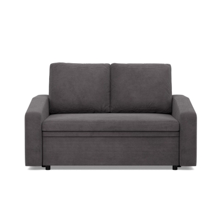 Sofa z funkcją spania, BLOM, sztruks, 148x87x90 cm, ciemny szary