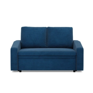 Sofa z funkcją spania, BLOM, sztruks, 148x87x90 cm, granatowy