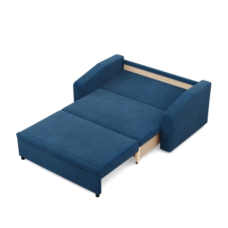 Sofa z funkcją spania, BLOM, sztruks, 148x87x90 cm, granatowy