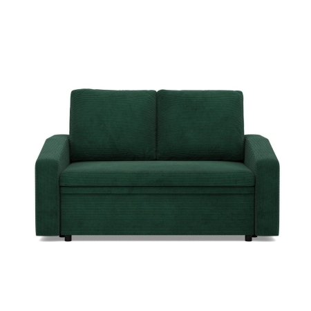 Sofa z funkcją spania, BLOM, sztruks, 148x87x90 cm, butelkowa zieleń