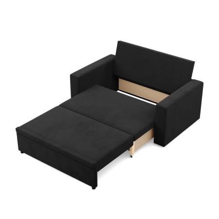 Sofa dwuosobowa, BLOM, Mikrofaza, 148x87x90 cm, czarny