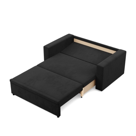 Sofa dwuosobowa, BLOM, Mikrofaza, 148x87x90 cm, czarny