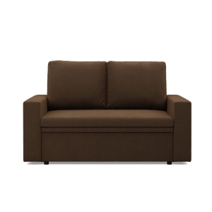 Sofa dwuosobowa, BLOM, Mikrofaza, 148x87x90 cm, brązowy