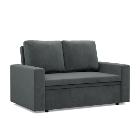 Sofa dwuosobowa, BLOM, velvet, 148x87x90 cm, ciemny szary