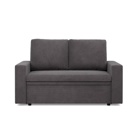 Sofa dwuosobowa, BLOM, sztruks, 148x87x90 cm, ciemny szary