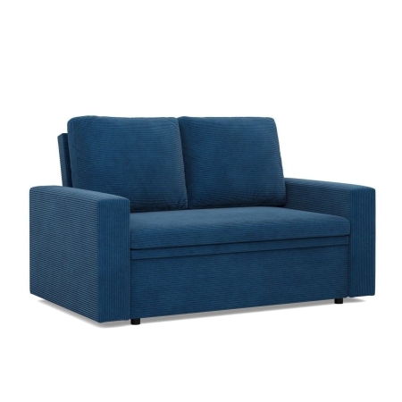 Sofa dwuosobowa, BLOM, sztruks, 148x87x90 cm, granatowy