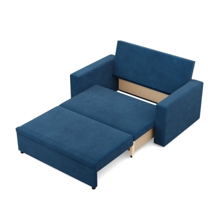 Sofa dwuosobowa, BLOM, sztruks, 148x87x90 cm, granatowy