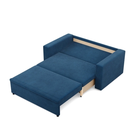 Sofa dwuosobowa, BLOM, sztruks, 148x87x90 cm, granatowy