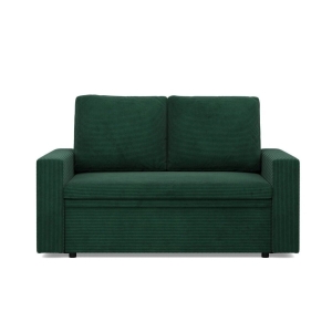 Sofa dwuosobowa, BLOM, sztruks, 148x87x90 cm, butelkowa zieleń
