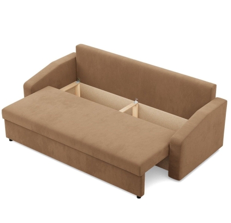 Kanapa rozkładana, BLOM, Mikrofaza, 220x92x85 cm, cappuccino