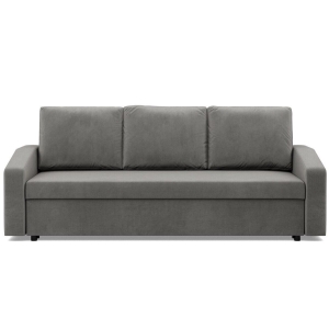Kanapa rozkładana, BLOM, velvet, 220x92x92 cm, jasny szary