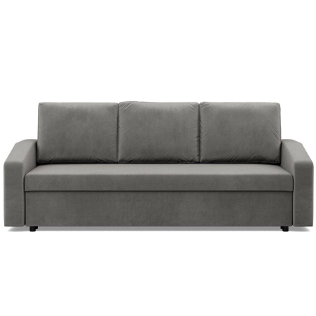 Kanapa rozkładana, BLOM, velvet, 220x92x92 cm, jasny szary