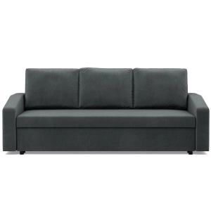 Kanapa rozkładana, BLOM, velvet, 220x92x92 cm, ciemny szary