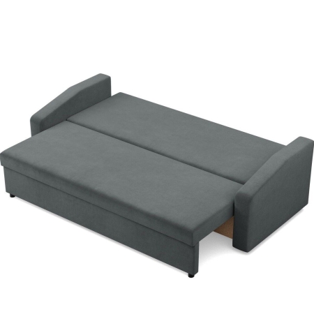 Kanapa rozkładana, BLOM, velvet, 220x92x92 cm, ciemny szary