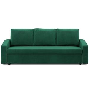 Kanapa rozkładana, BLOM, velvet, 220x92x92 cm, butelkowa zieleń