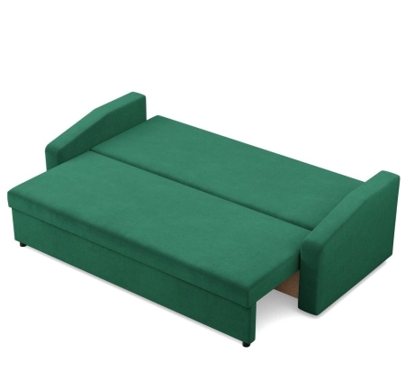 Kanapa rozkładana, BLOM, velvet, 220x92x92 cm, butelkowa zieleń