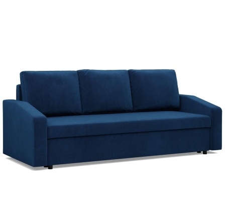 Kanapa rozkładana, BLOM, velvet, 220x92x92 cm, granatowy