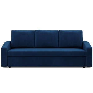 Kanapa rozkładana, BLOM, velvet, 220x92x92 cm, granatowy
