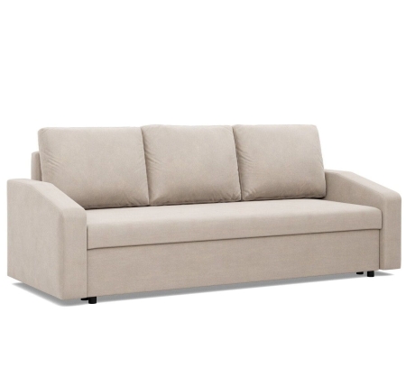 Kanapa rozkładana, BLOM, velvet, 220x92x92 cm, beżowy