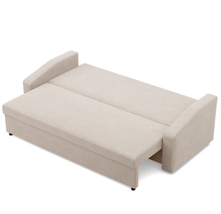 Kanapa rozkładana, BLOM, velvet, 220x92x92 cm, beżowy